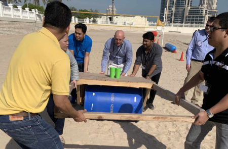 "Experiential team build activity chariots"