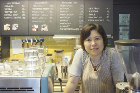 lady giving good customer service
